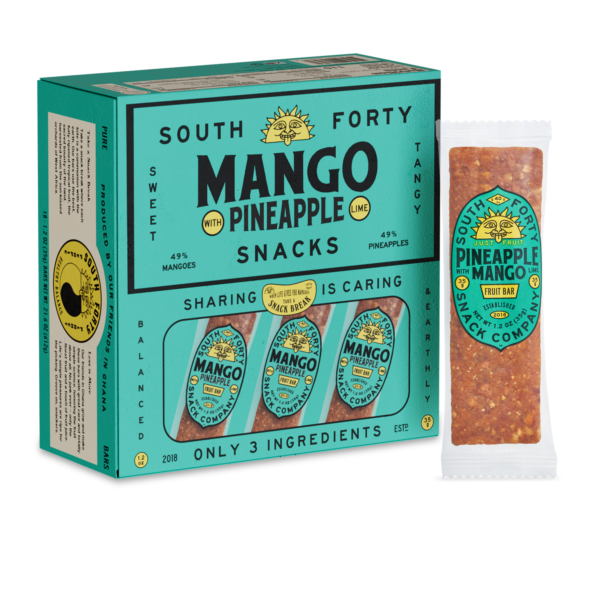 Mango Pineapple Lime Fruit Bars 18-Pack